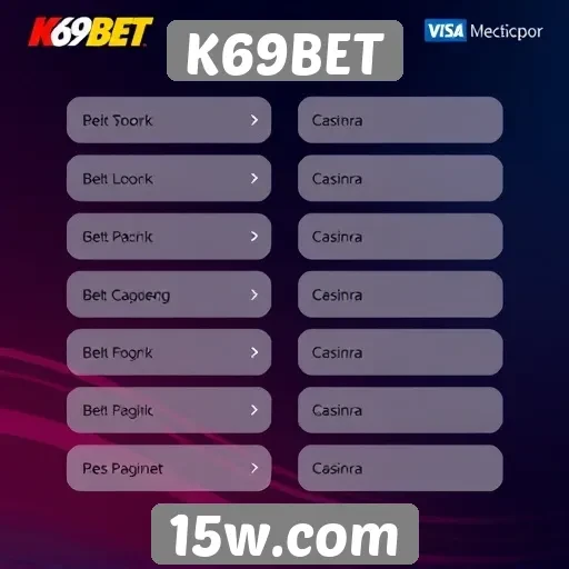 Métodos de pagamento disponíveis no K69BET